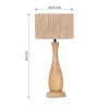 Nowoczesna lampa stołowa nocna drewniana abażur z juty kolor naturalny rystykalna boho industrialna TOBA 567200130 Trio